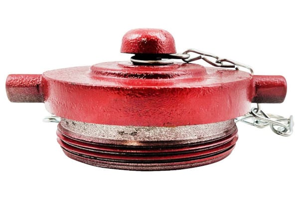 A red cast-iron fdc plug