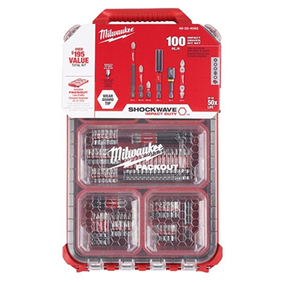 Milwaukee 100-Piece Shockwave PACKOUT Kit