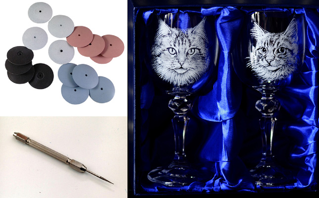 Glass engraved glasses by Alan Sinclair. The fine detail on te fur is created using a variety of diamond burs in a pin vice and mini rubber silicone pin polishers and knife edge polishers all from Eternal Tools