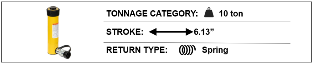 10 ton cylinder 6 inch stroke